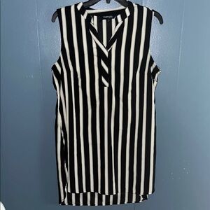 🦓Chadwicks Long Sleeveless Blouse•M•Black and White Striped